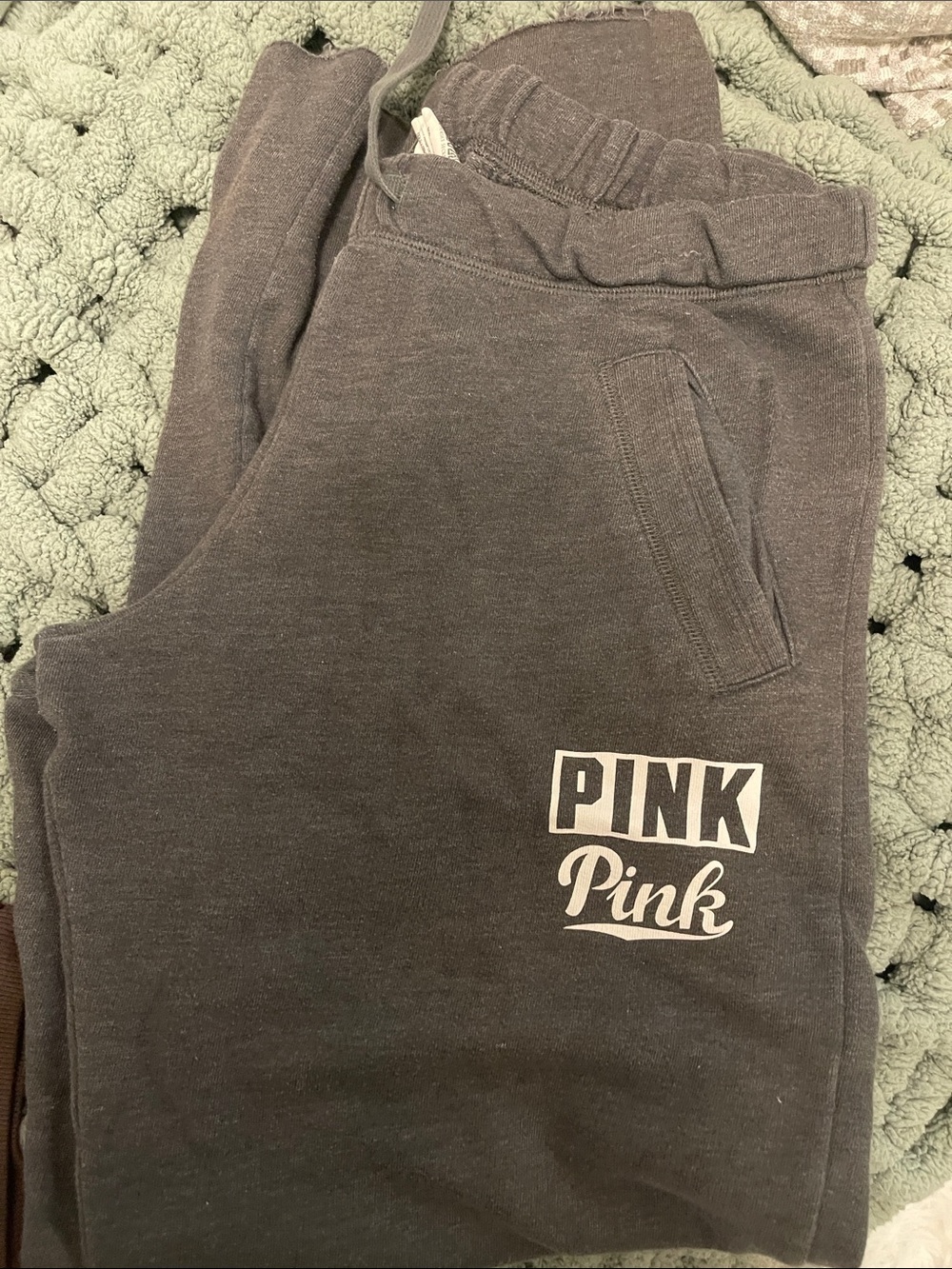 PINK Victoria's Secret Gray Logo Sweatpants